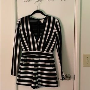 Black and white striped urban outfitters romper